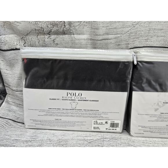 Polo Ralph Lauren Men's 6 Classic Fit Crew Neck T-Shirts BLACK XL (2 PCKS OF 3) - Picture 6 of 6